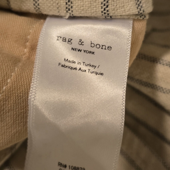 rag & bone Natural Stripe Tie Straight Pant Linen Blend 29 - Picture 4 of 14